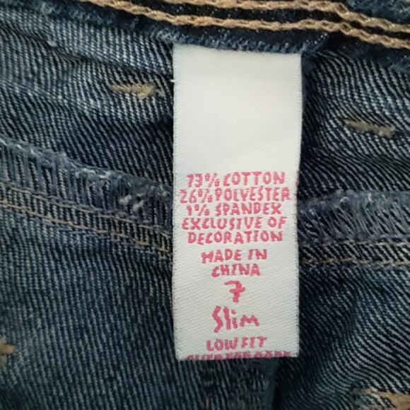 2 FOR $5 SALE Justice Denim Capris Rolled Hem Size 7S - Picture 8 of 15